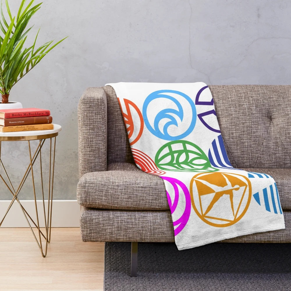 Retro Disney Plush Blanket featuring classic Epcot Center logos and attractions