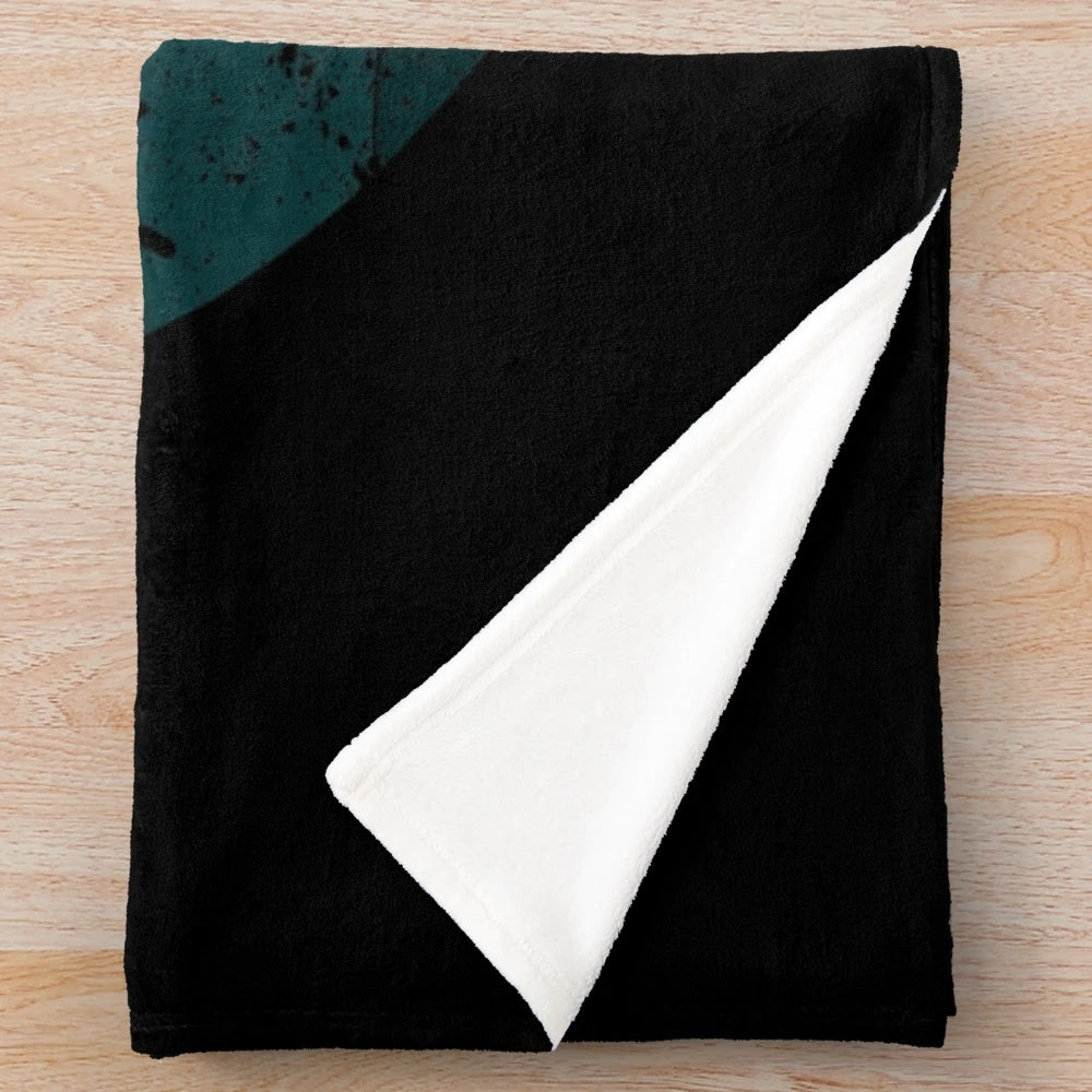 Retro drum plush blanket featuring a vintage drum set design