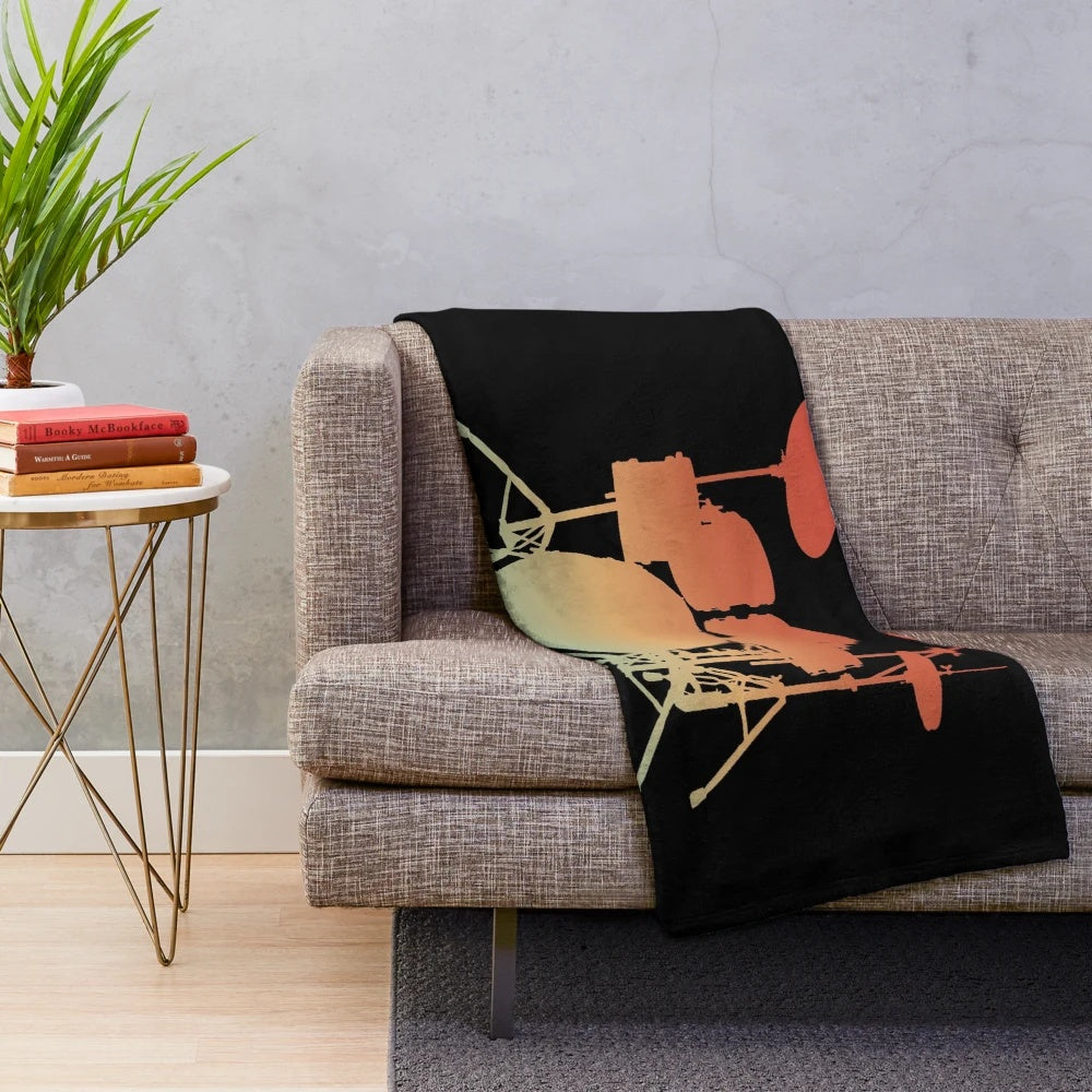 Retro drum silhouette plush blanket
