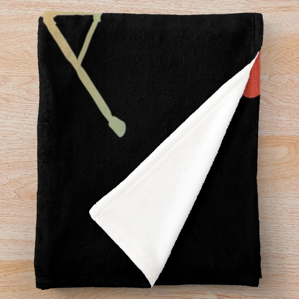 Retro drum silhouette plush blanket
