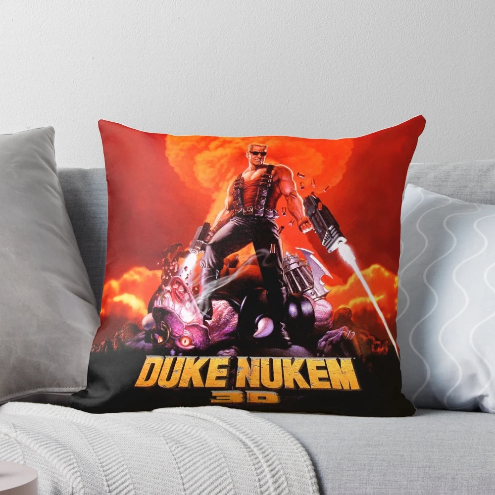 High-contrast pillow featuring the iconic Duke Nukem 3D game character