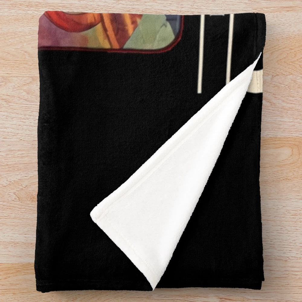Retro-style Dungeons & Dragons plush blanket featuring fantasy art