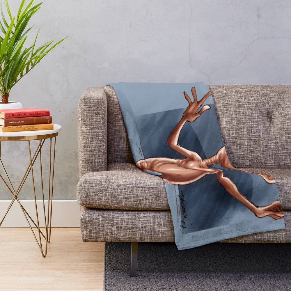 Retro plush blanket featuring E.T. the Extra Terrestrial from the iconic 1980s sci-fi movie