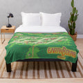 Earthbound Onett map plush blanket featuring pixel art and isometric town design