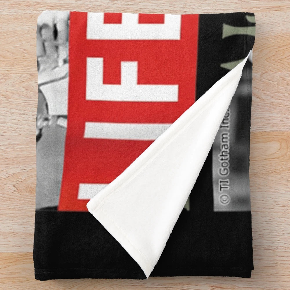 Vintage-style plush blanket featuring classic Elvis Presley imagery