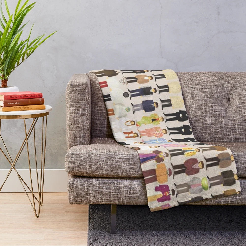 Retro England Plush Blanket with 60s Psychedelic Patterns