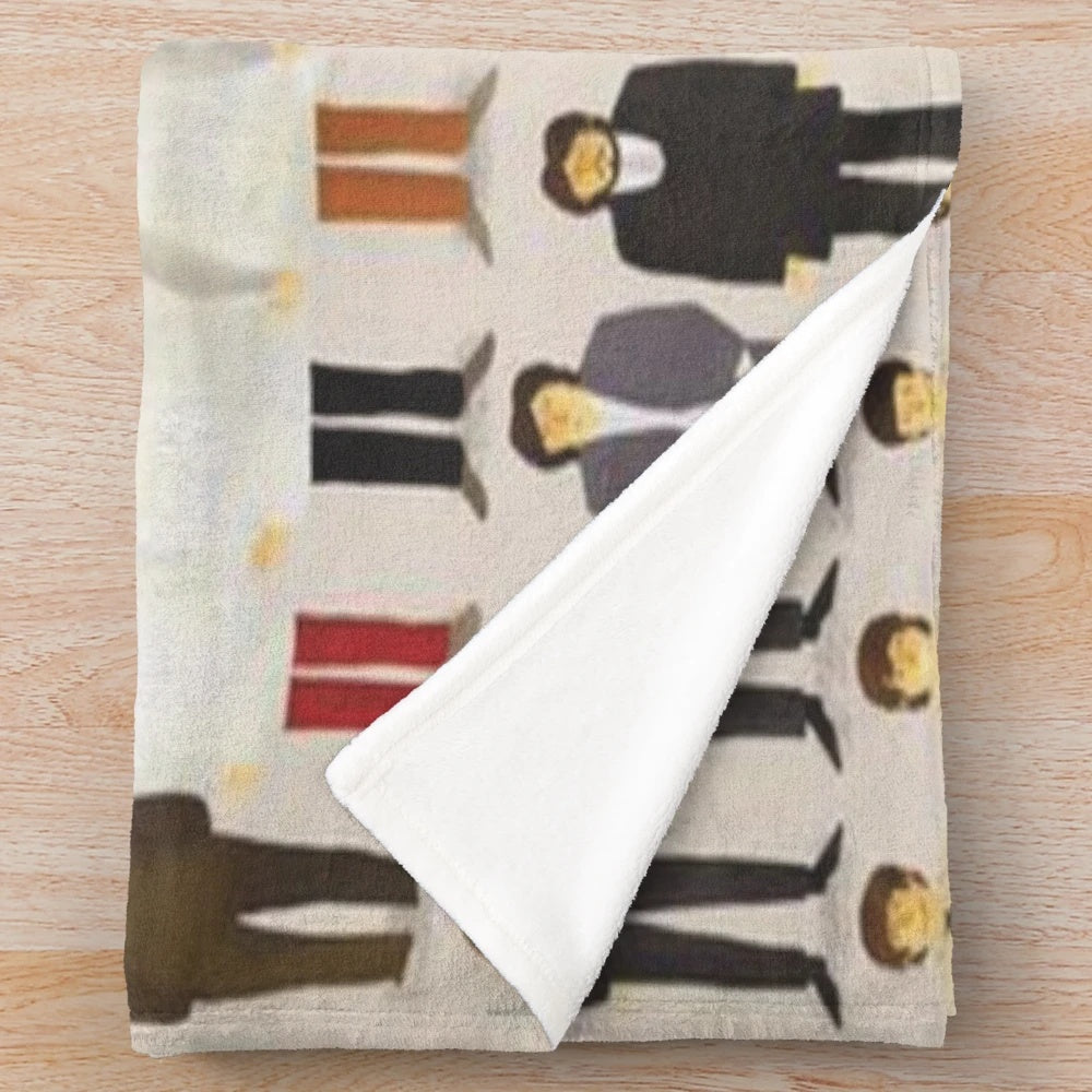 Retro England Plush Blanket with 60s Psychedelic Patterns