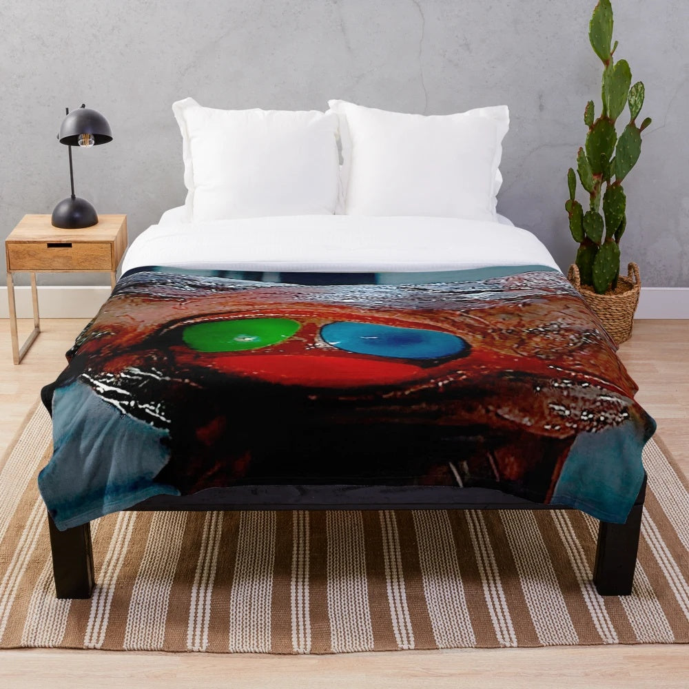 Retro sci-fi movie themed plush blanket