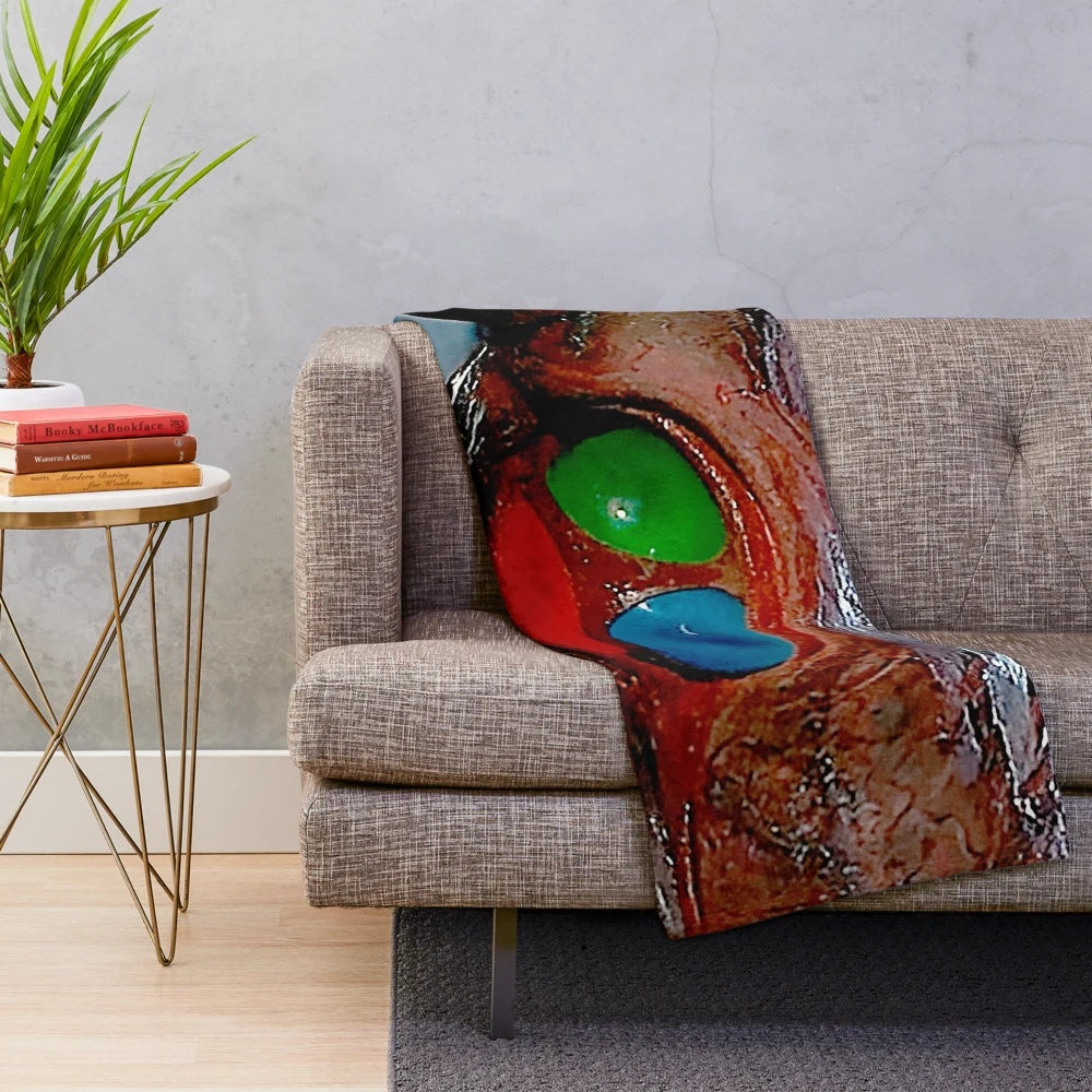 Retro sci-fi movie themed plush blanket