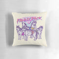 A plush, soft pillow in the shape of a fanny pack with a wolf pack design, perfect for travel, lounging, and adding a touch of 90s/80s style.