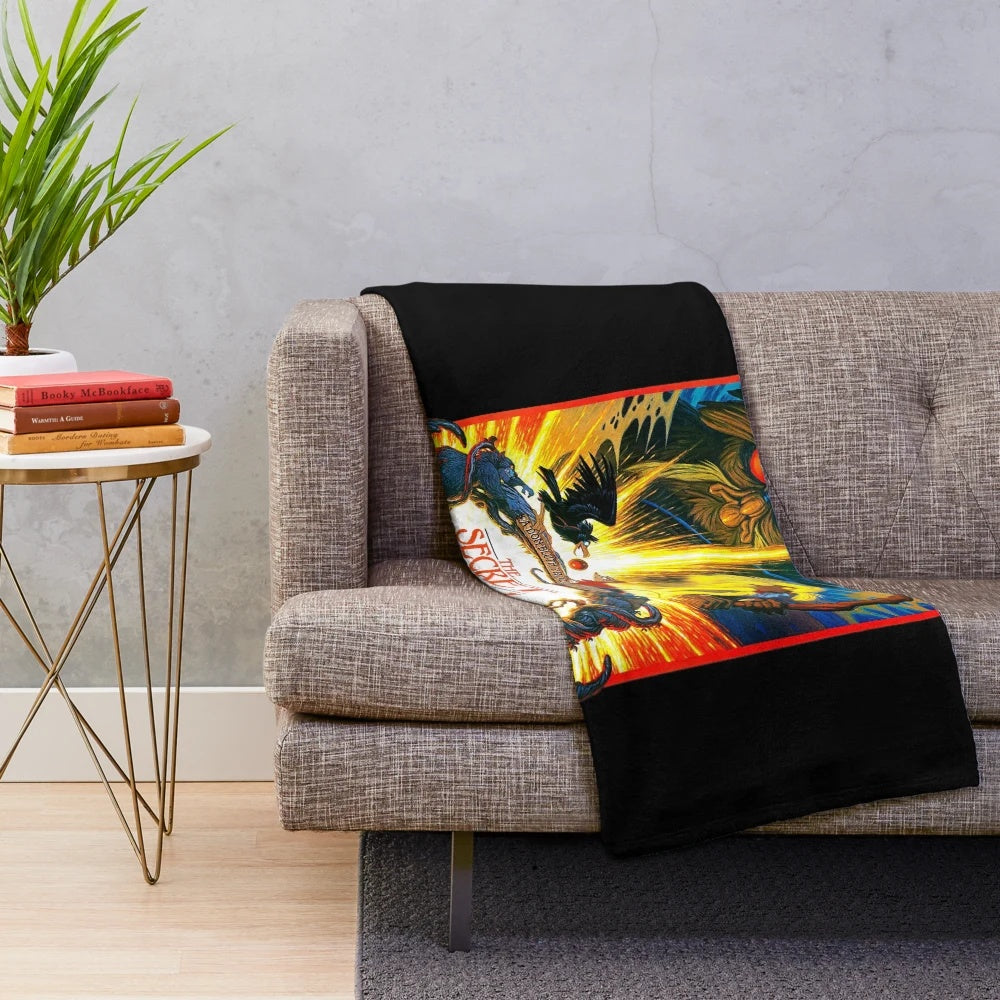 Plush blanket featuring characters from the classic 1980s animated film The Secret of Nimh