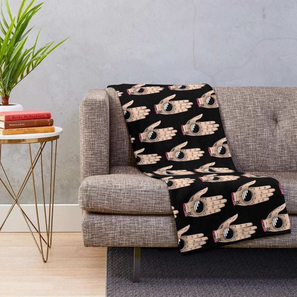 Plush blanket with a fantasy portal design