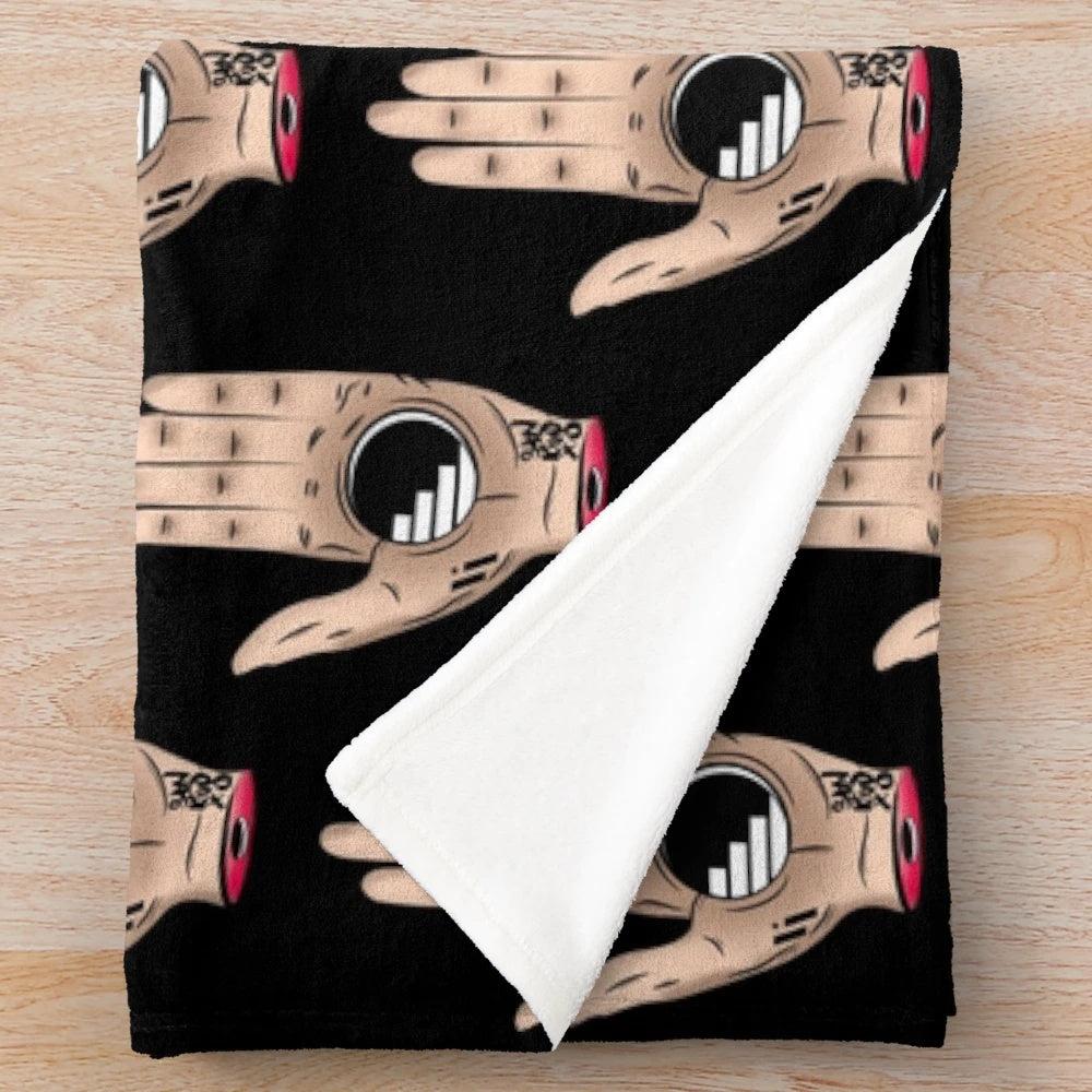 Plush blanket with a fantasy portal design