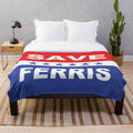 Soft Ferris Bueller inspired plush blanket with election flag design