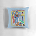 Retro-styled fetal position inspired pillow, a nostalgic and humorous cushion