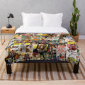 Vintage Movie Poster Collage Plush Blanket