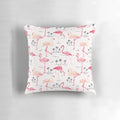 Flamingo bird pillow with a retro, vintage-inspired pattern