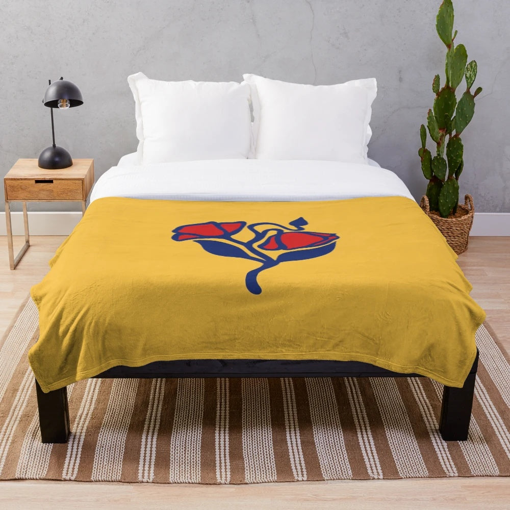 Retro Floral Plush Blanket