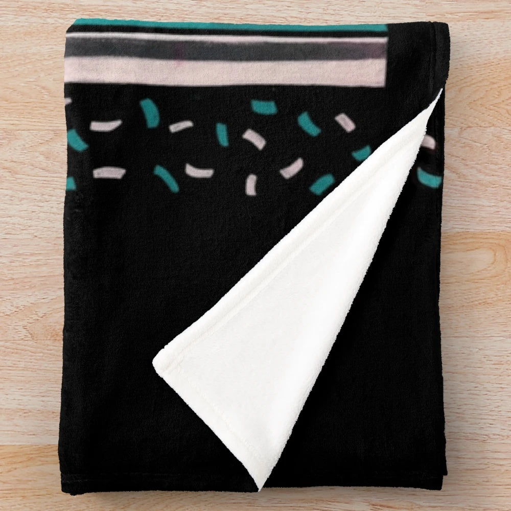 Football plush blanket with vintage sports design