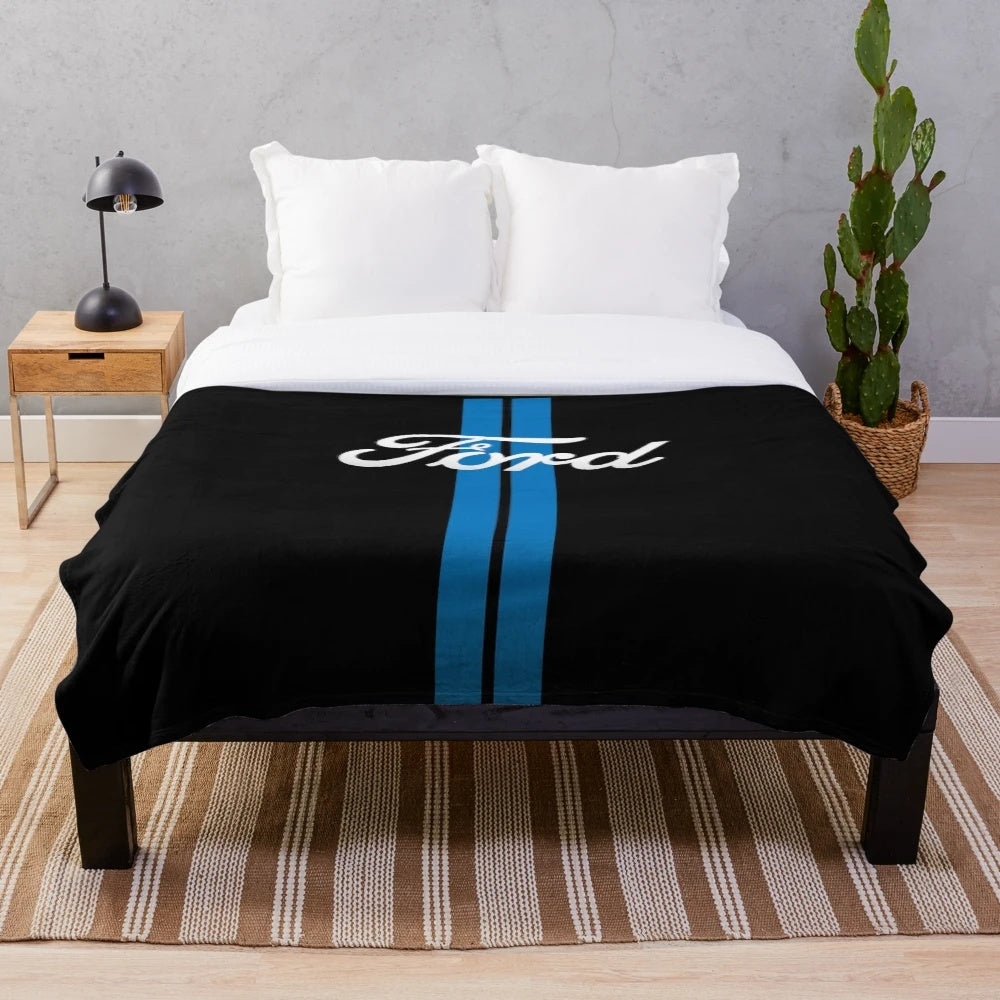 Retro Ford Stripes Plush Blanket