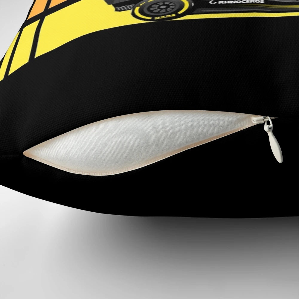 Vintage-style formula racing car pillow for motorsports fans