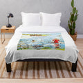 Genesis Foxtrot inspired plush blanket with classic album art
