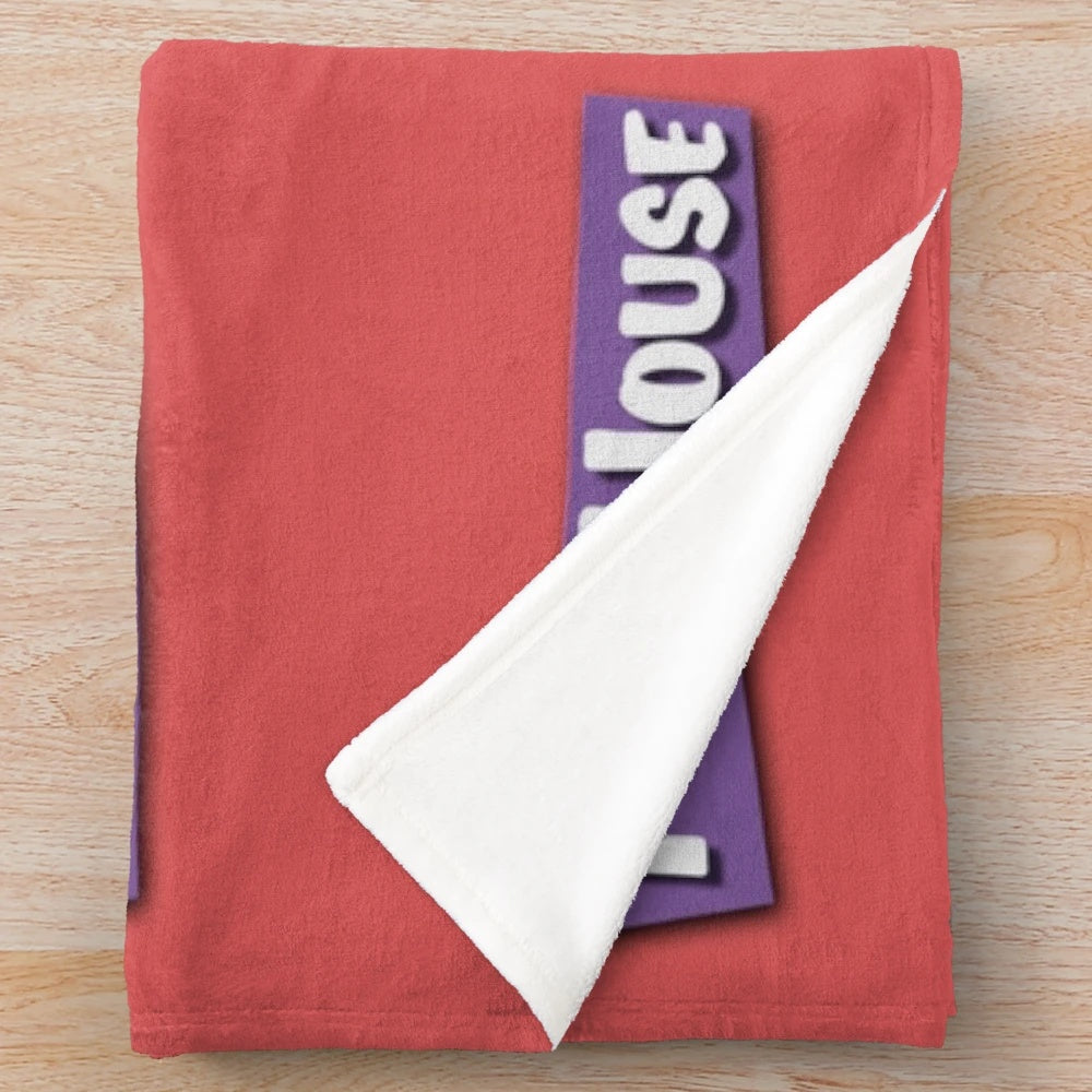 Full House themed plush blanket with show's logo