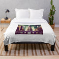 Metropolis Plush Blanket with Retro Futuristic Vintage Movie Poster Design