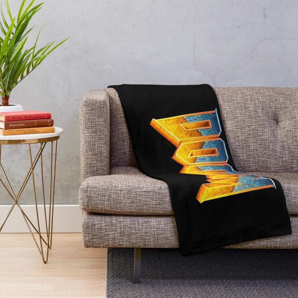 Vintage gaming Doom logo 3D plush blanket