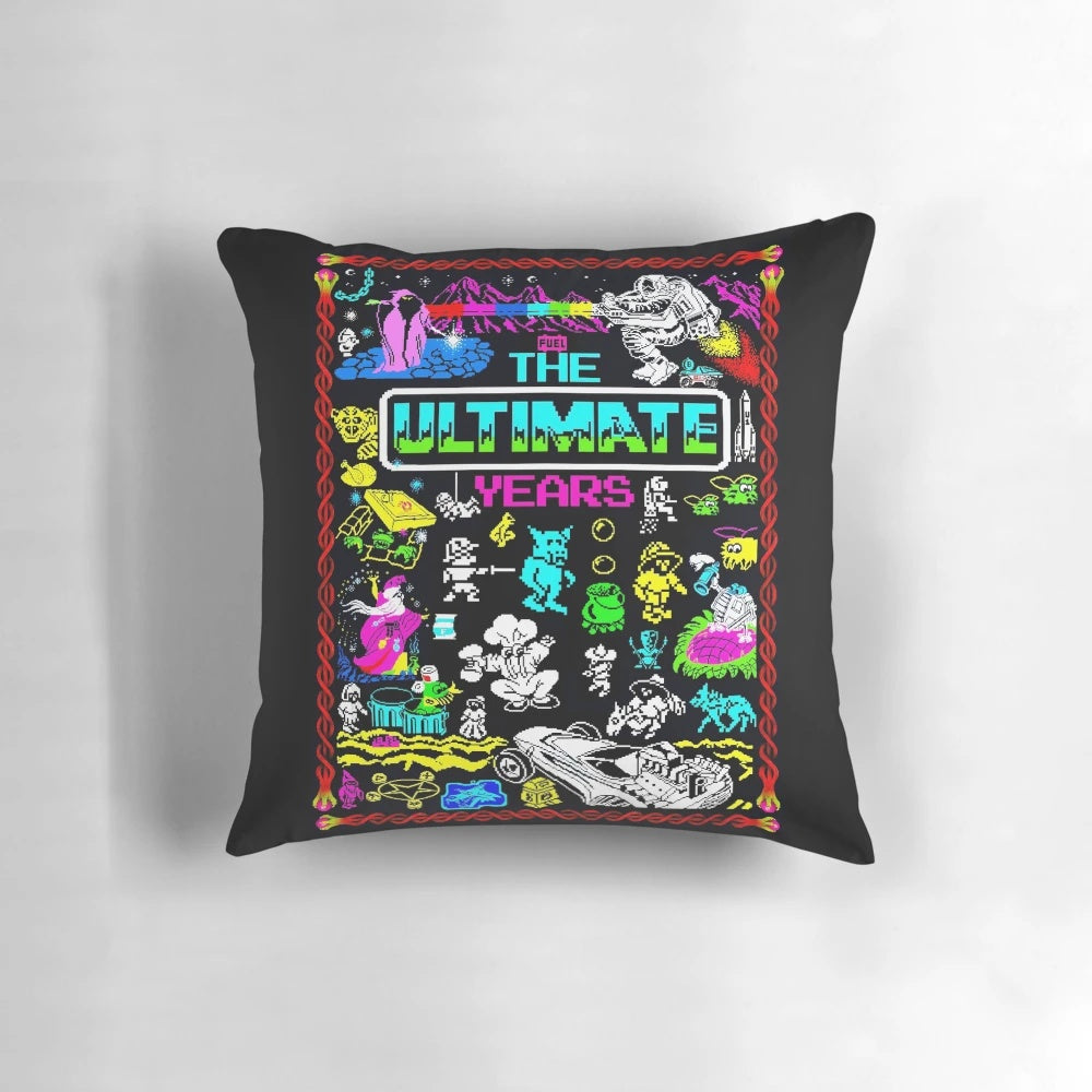 Retro gaming-inspired pillow with classic ZX Spectrum and Ultimate Play the Game graphics