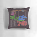 Retro gaming map pillow featuring the iconic map from Super Metroid