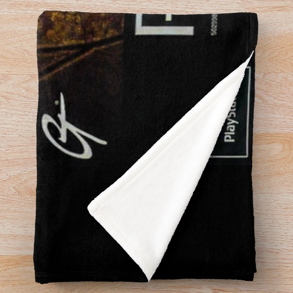 Oddworld inspired plush blanket with retro gaming design