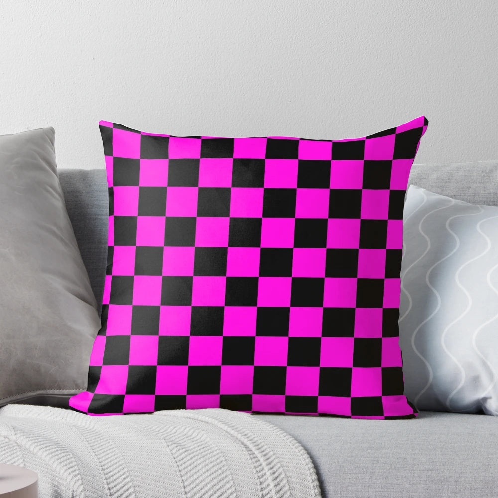 Retro gaming pillow featuring the iconic "missing textures" pattern from the popular Garry's Mod game