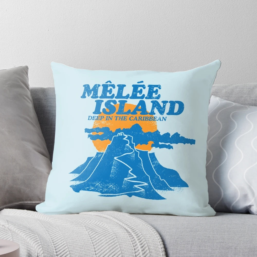 Mêlée Island Pillow - Retro Gaming Decor Inspired by Monkey Island Video Game