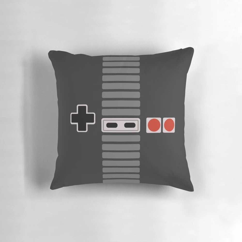 Retro gaming pillow with NES controller design
