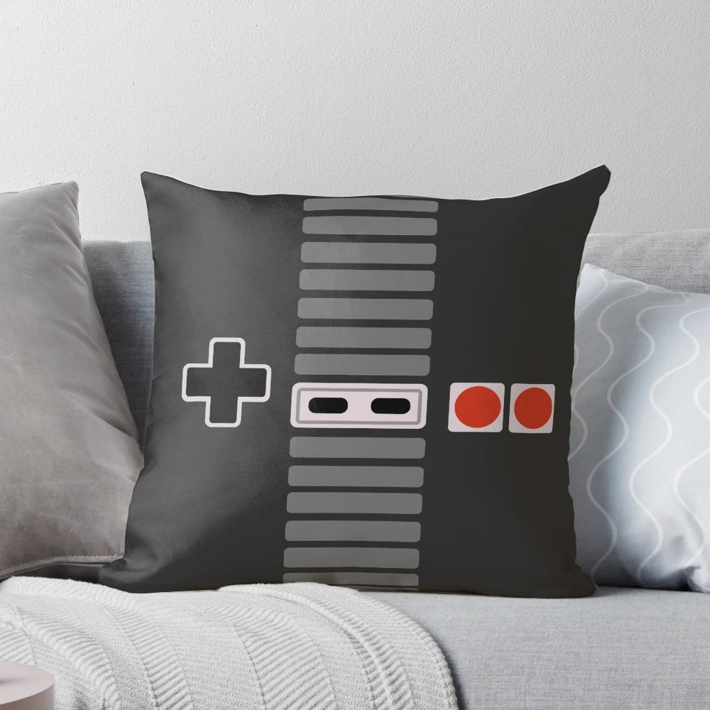 Retro gaming pillow with NES controller design