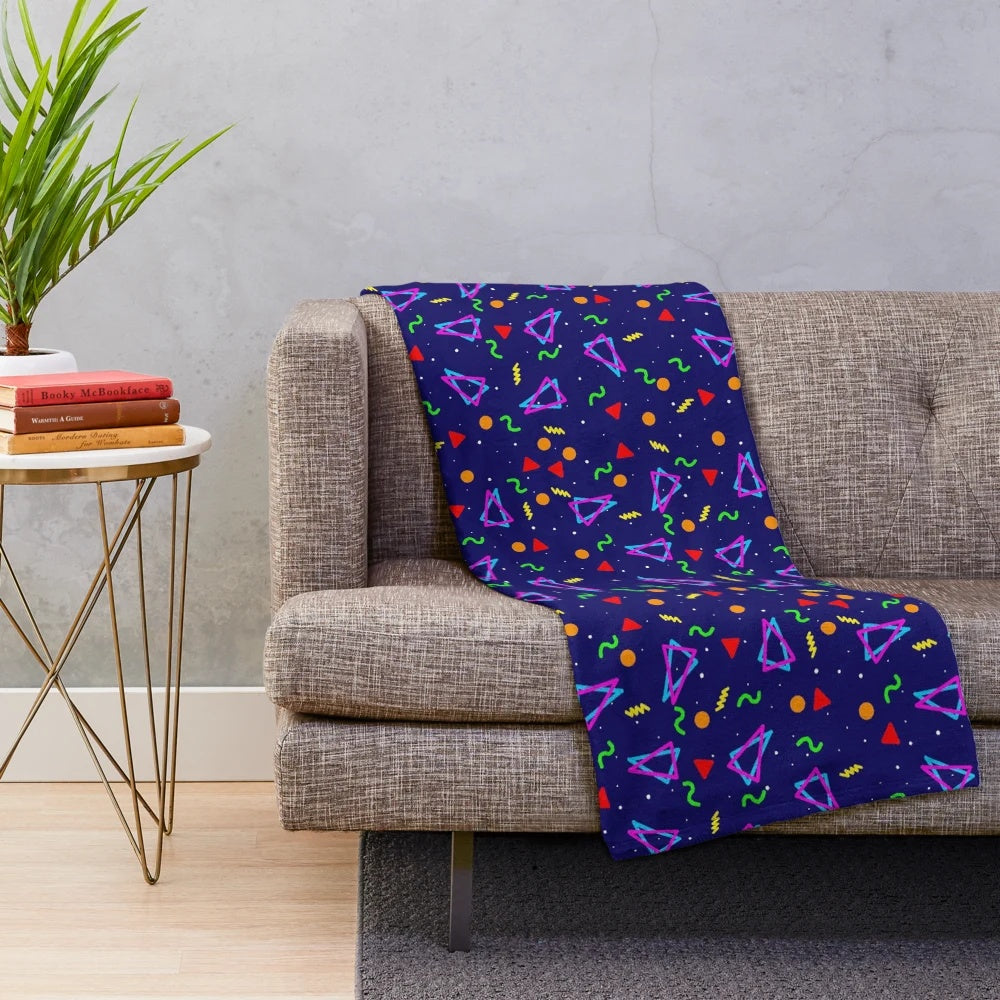 Retro gaming plush blanket with arcade carpet design