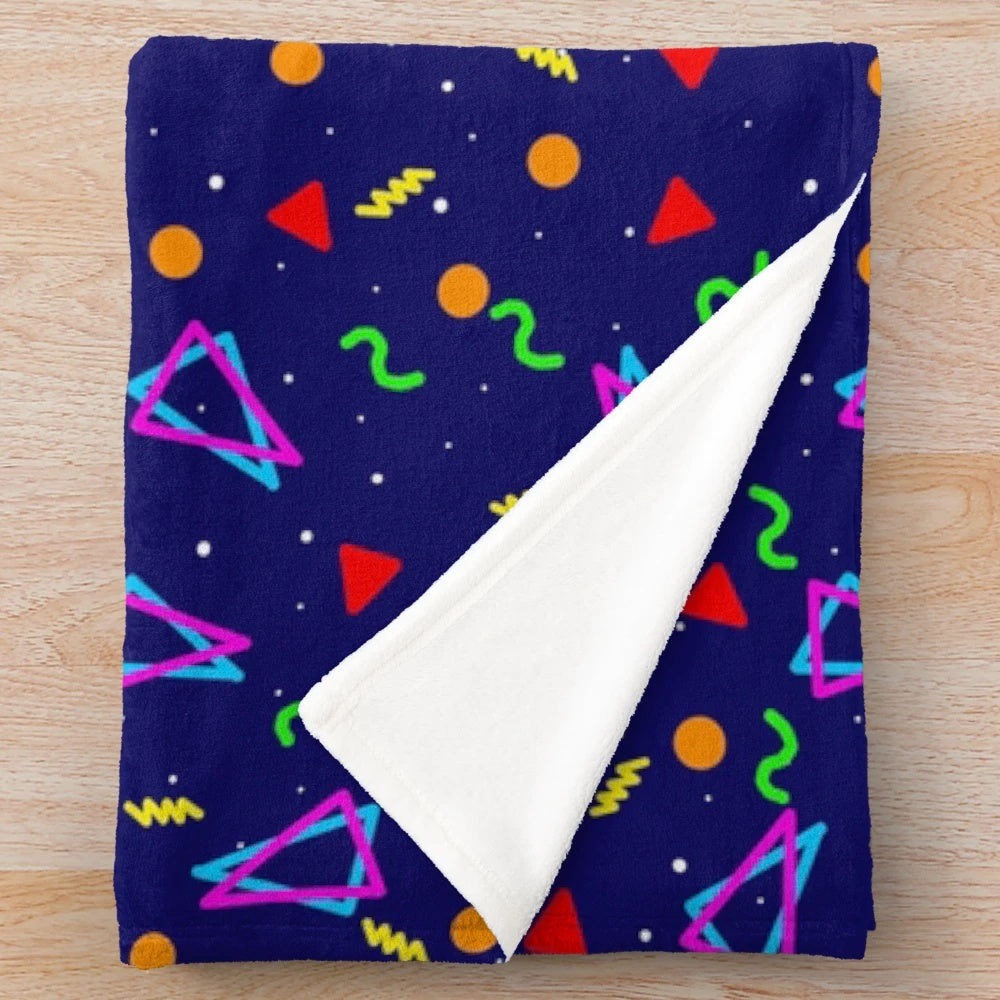 Retro gaming plush blanket with arcade carpet design