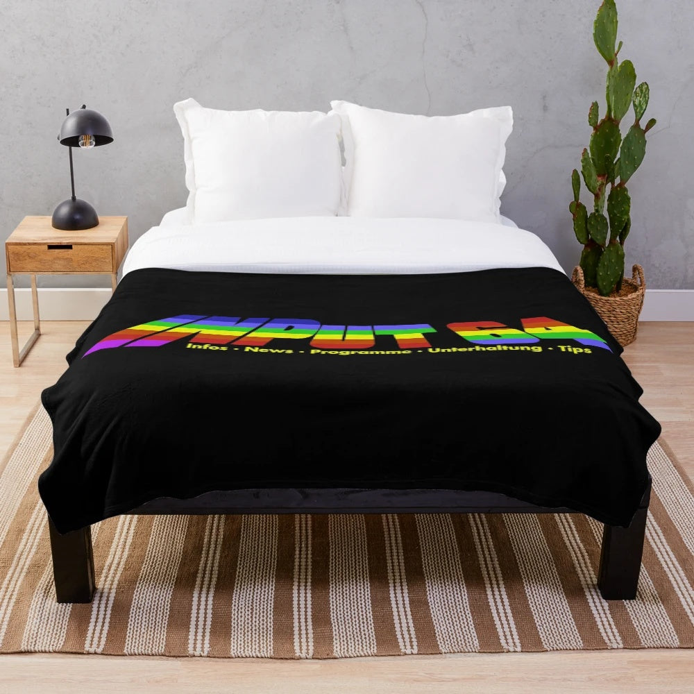 Soft and cozy retro gaming plush blanket featuring Commodore 64 and Input 64 Magazine designs