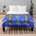 Mega Man 2 inspired retro gaming plush blanket with pixel art design