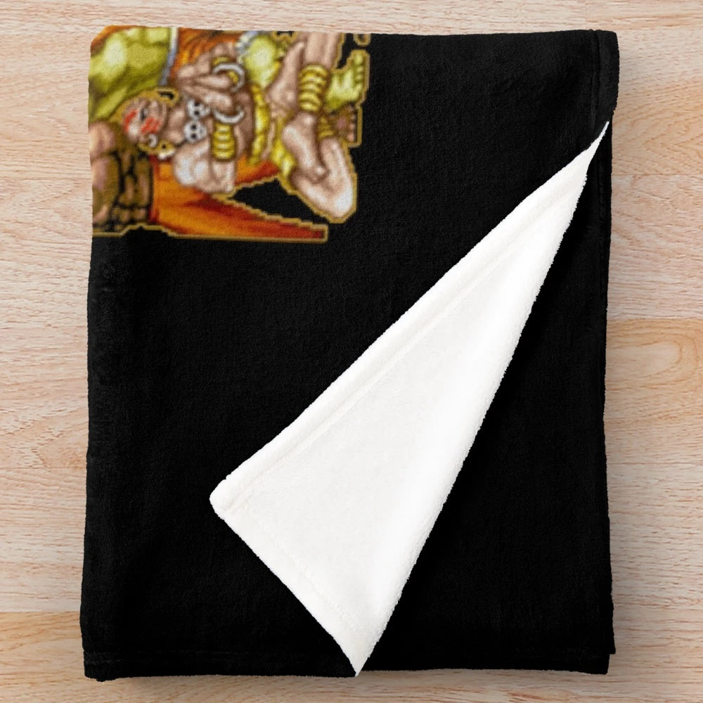 Retro Gaming Plush Blanket Inspired by Street Fighter