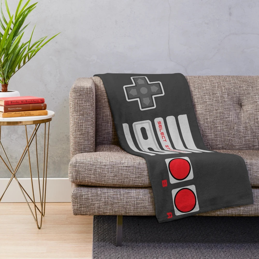 Vintage video game controller plush blanket for retro gaming fans