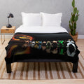 Retro gaming plush blanket featuring Mortal Kombat pixel art