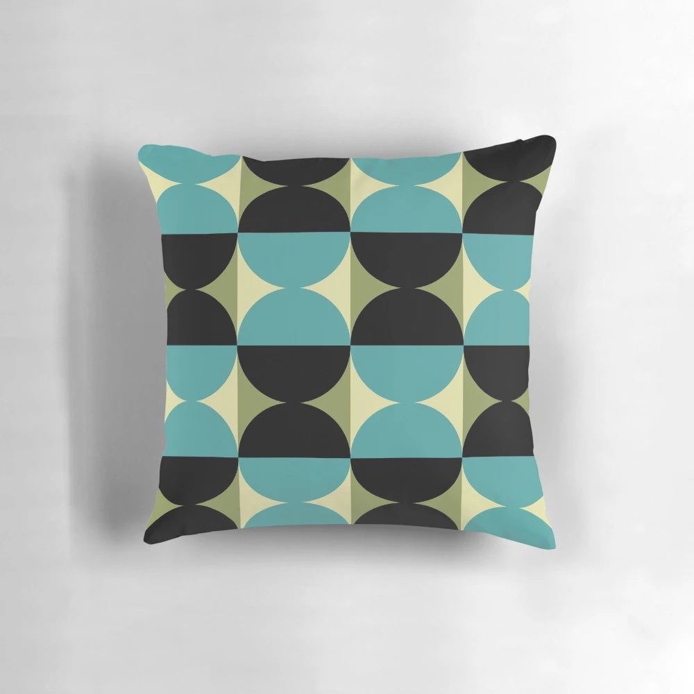 Retro geometric abstract pattern mid century modern style decorative throw pillow
