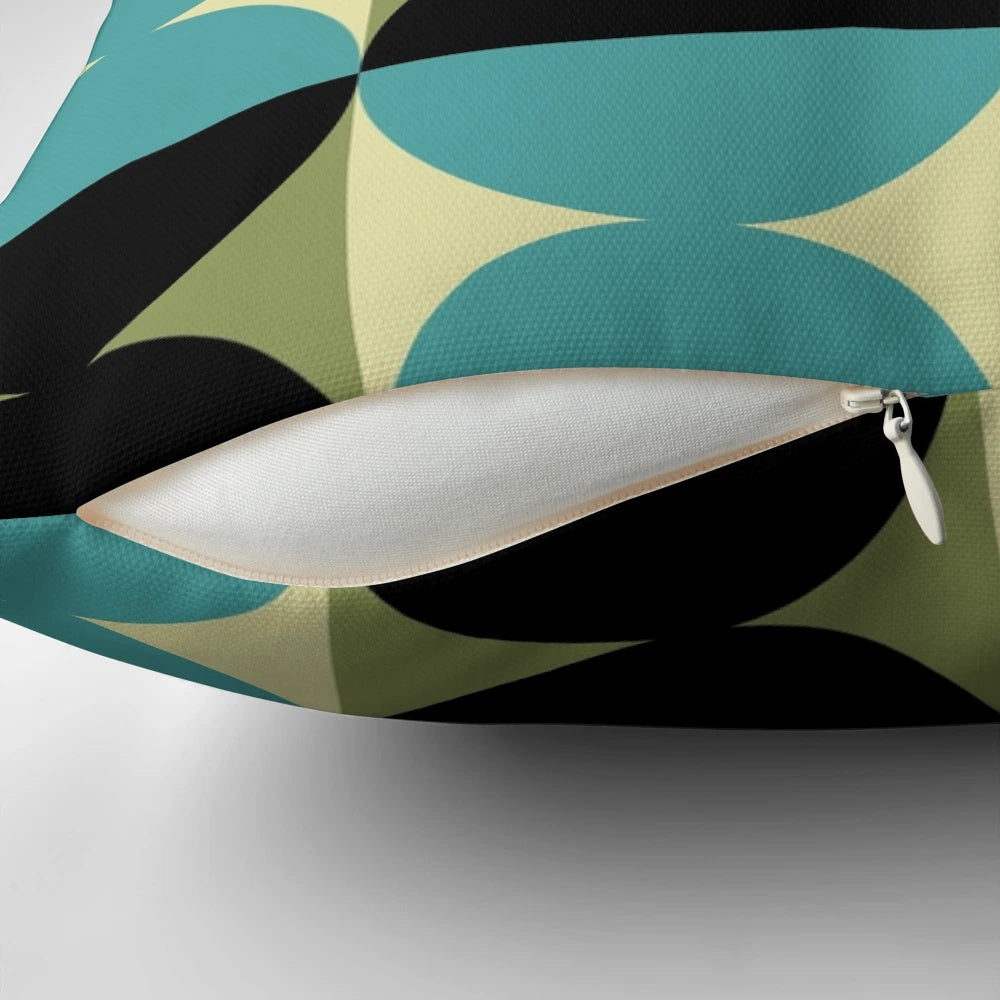 Retro geometric abstract pattern mid century modern style decorative throw pillow