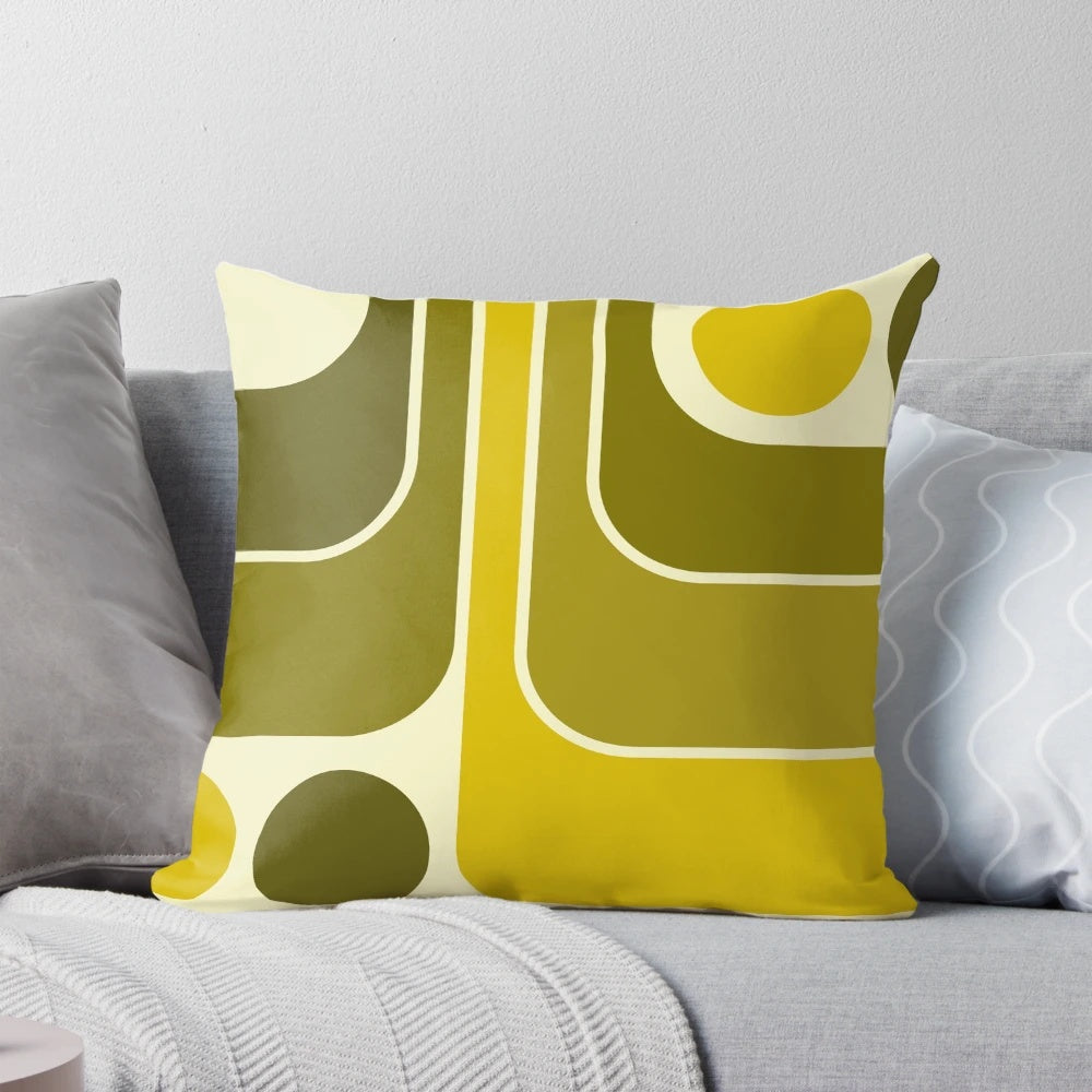 Retro geometric design 632 pillow with 1960s-inspired pattern