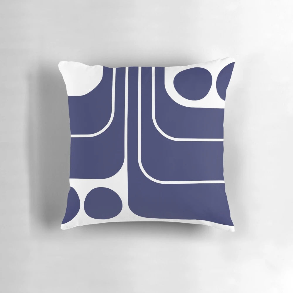Retro geometric design pillow in 1960s 1970s vintage modern style