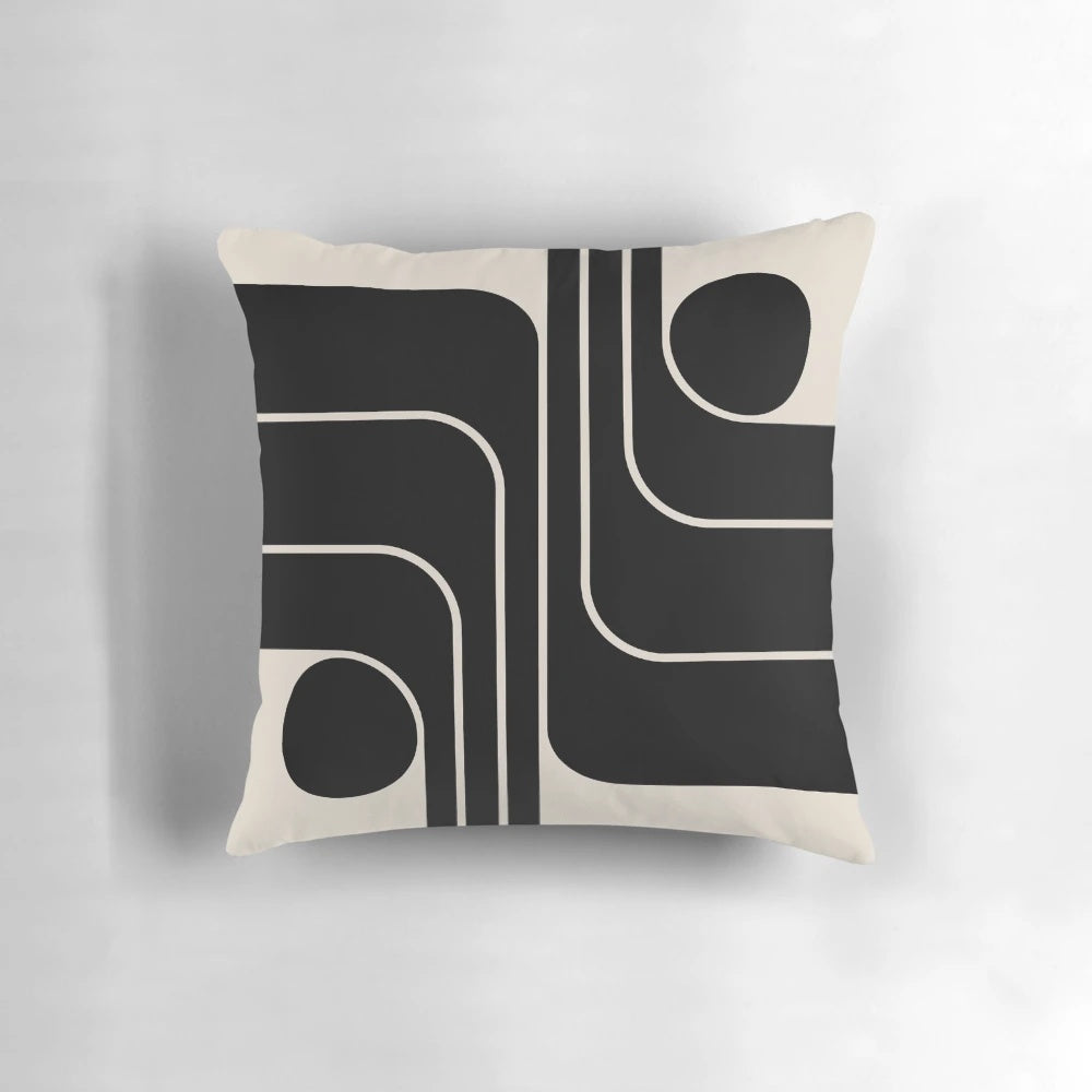 Retro geometric design pillow in vibrant colors