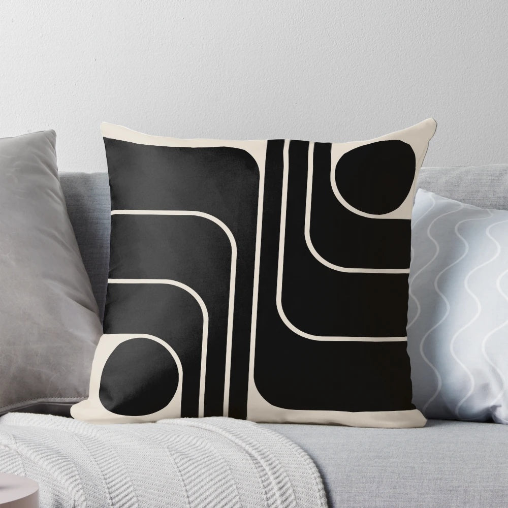 Retro geometric design pillow in vibrant colors
