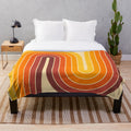 Retro geometric double arch design plush blanket